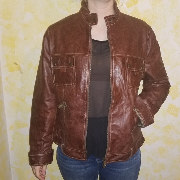 Moda In Pelle Firenze Brown Leather Jacket